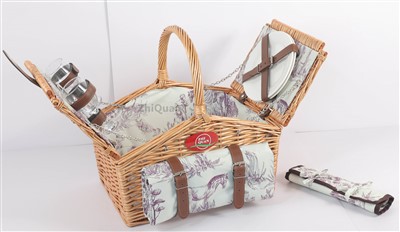 Beautiful Handmade Picnic Basket Lined With Willow And French Court Style